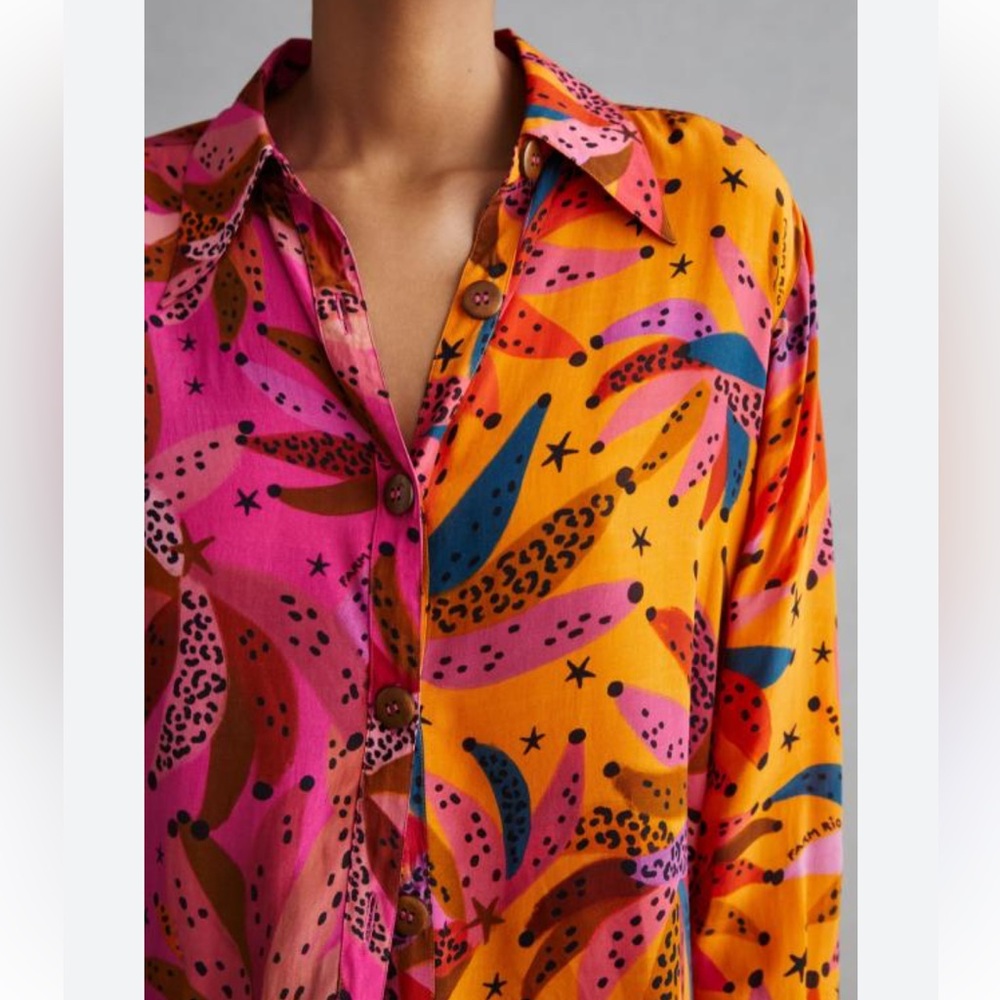 EUC Farm Rio Classic Buttondown Shirt - Picture 4 of 8